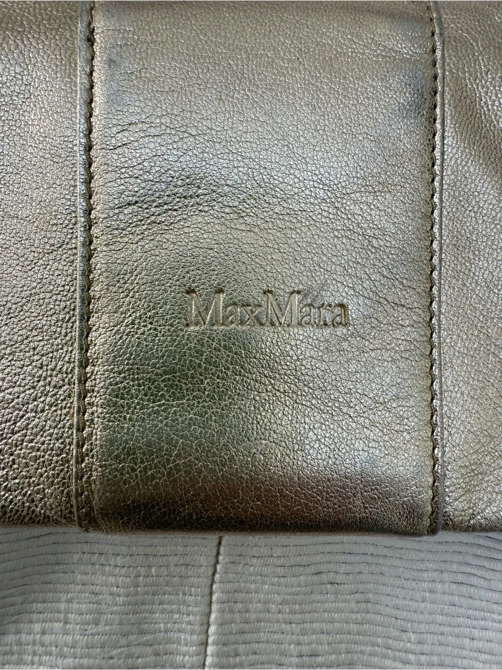 Max Mara Made in Italy Vintage Metallic Gold Chain-Strap Clutch